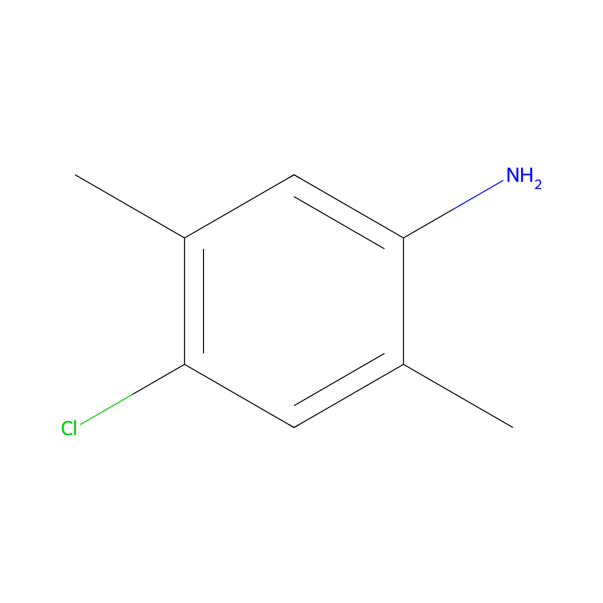 4-Chloro-2,5-dimethylaniline molecular structure, CAS 20782-94-9