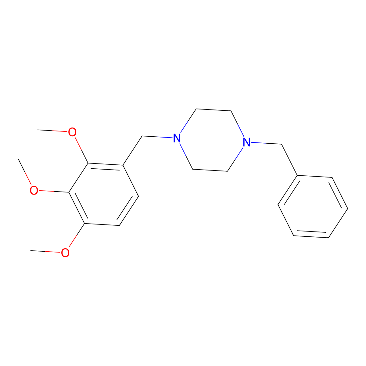 1-Benzyl-4-(2,3,4-trimethoxy-benzyl)-piperazine molecular structure, CAS 207844-97-1