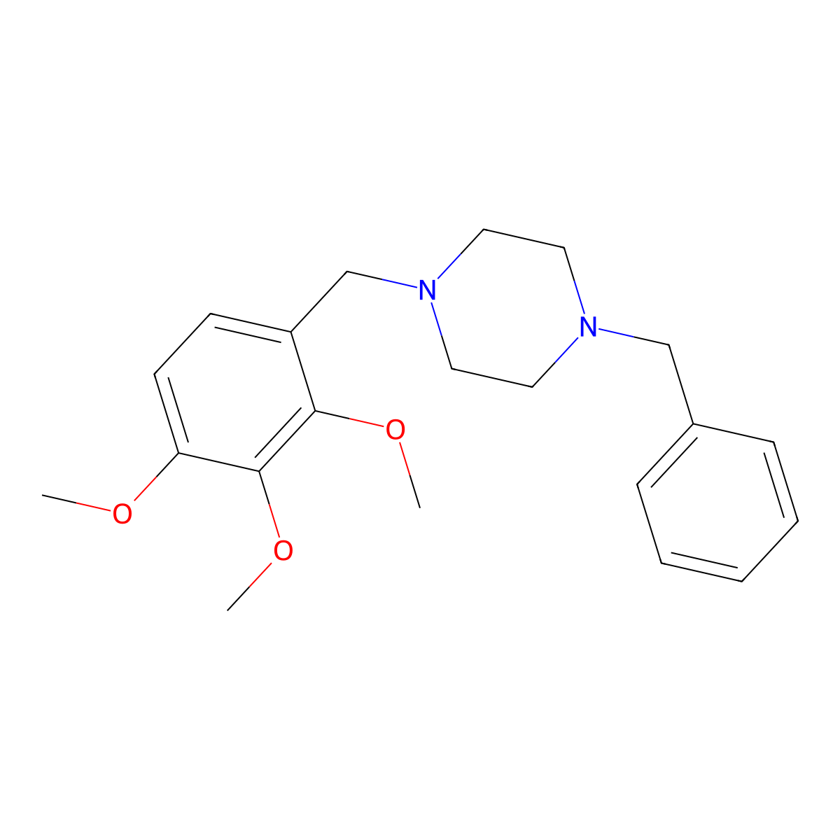 1-Benzyl-4-(2,3,4-trimethoxy-benzyl)-piperazine molecular structure, CAS 207844-97-1