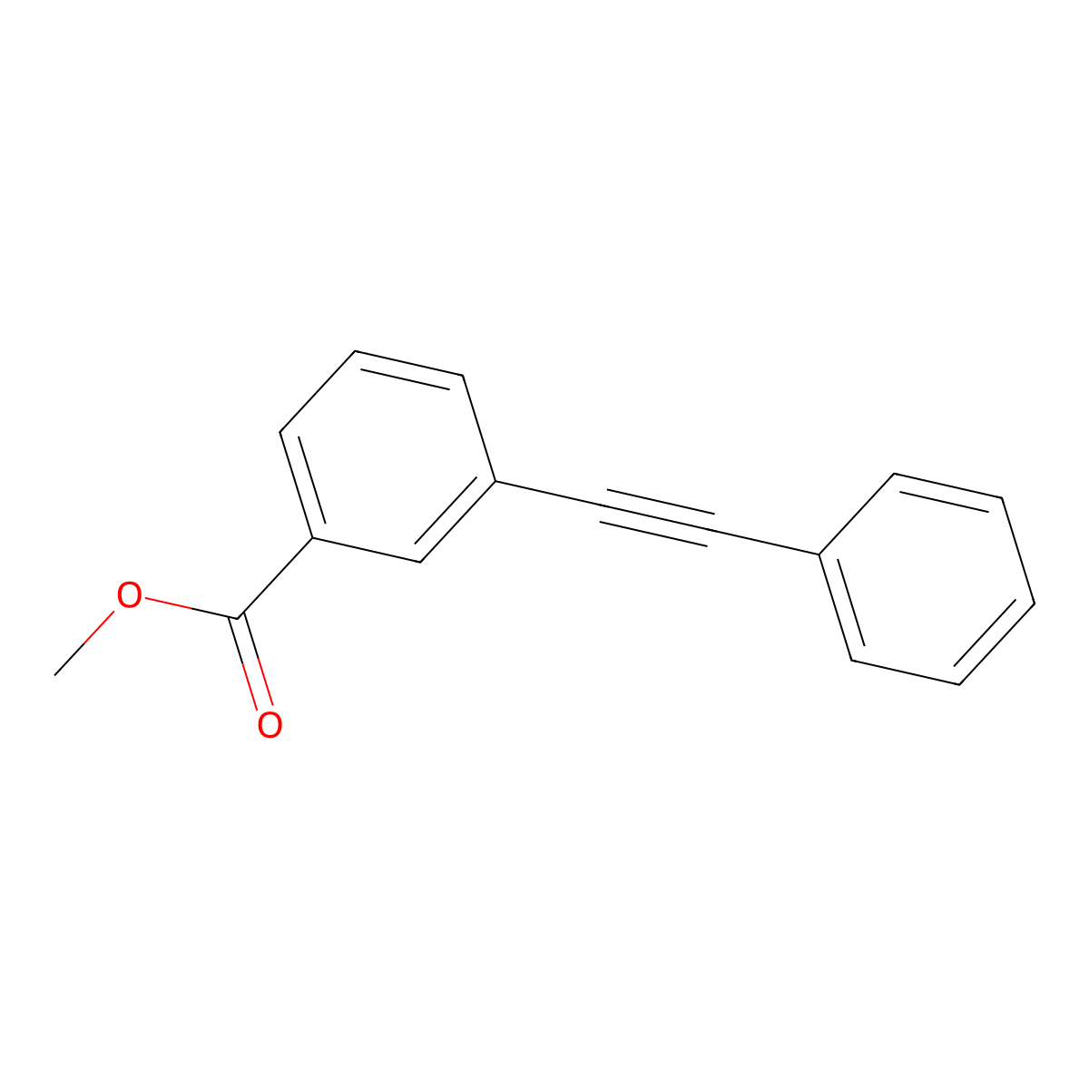 Methyl 3-phenylethynyl-benzoate molecular structure, CAS 207845-32-7