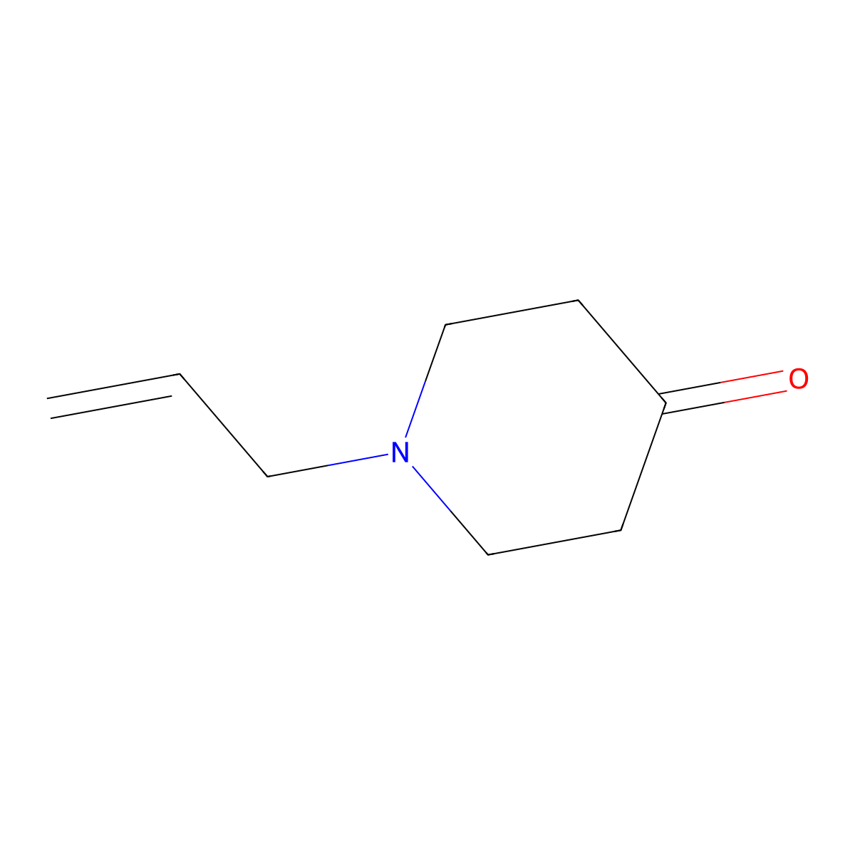 1-(Prop-2-en-1-yl)piperidin-4-one molecular structure, CAS 20785-46-0