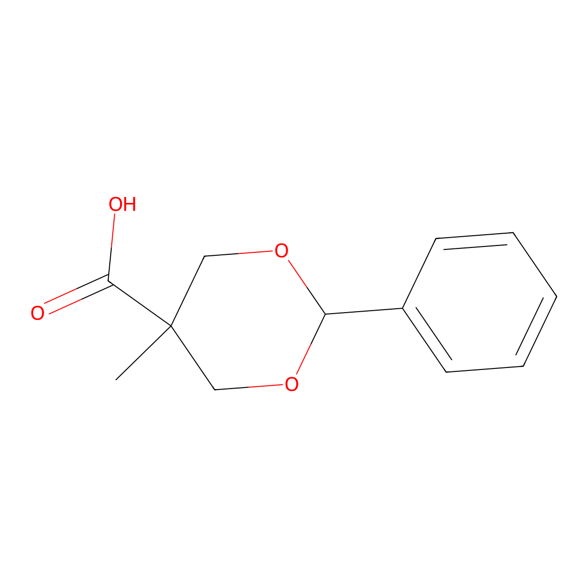 5-Methyl-2-phenyl-1,3-dioxane-5-carboxylic acid molecular structure, CAS 207850-04-2
