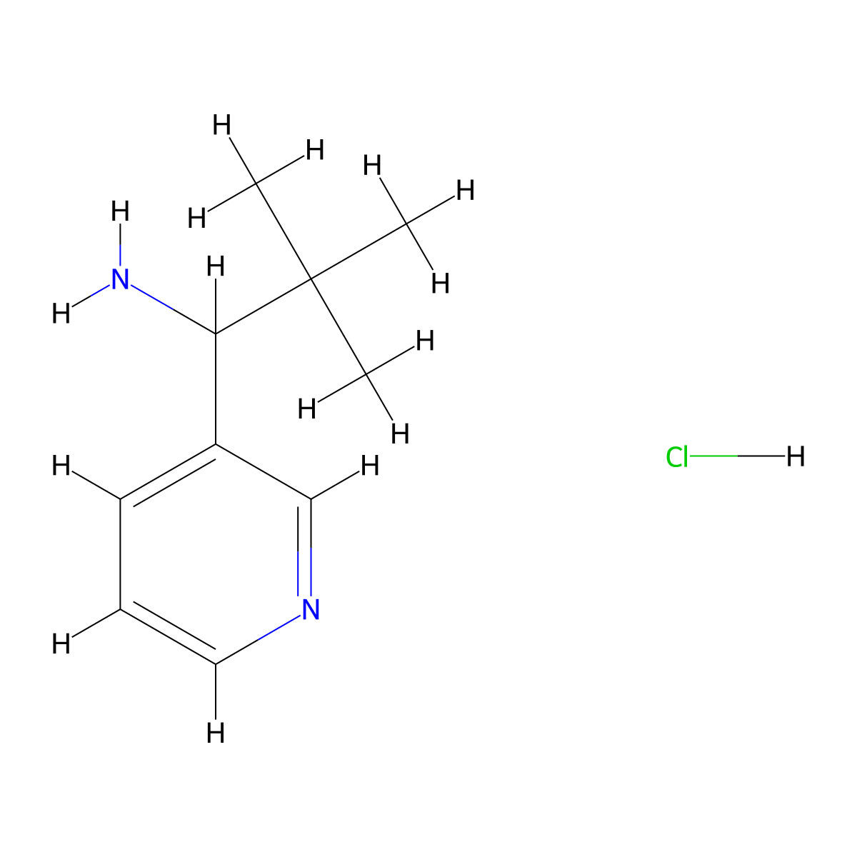 2,2-Dimethyl-1-(pyridin-3-yl)propan-1-amine hydrochloride molecular structure, CAS 207850-66-6