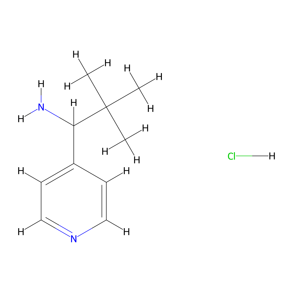 2,2-Dimethyl-1-(pyridin-4-yl)propan-1-amine hydrochloride molecular structure, CAS 207850-67-7