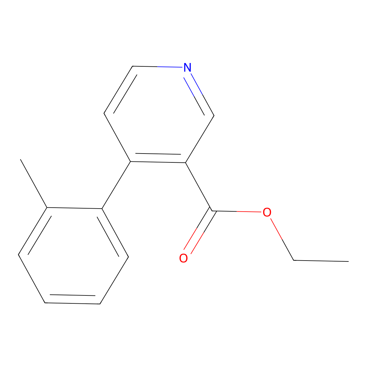 Ethyl 4-(2-methylphenyl)pyridine-3-carboxylate molecular structure, CAS 207850-77-9