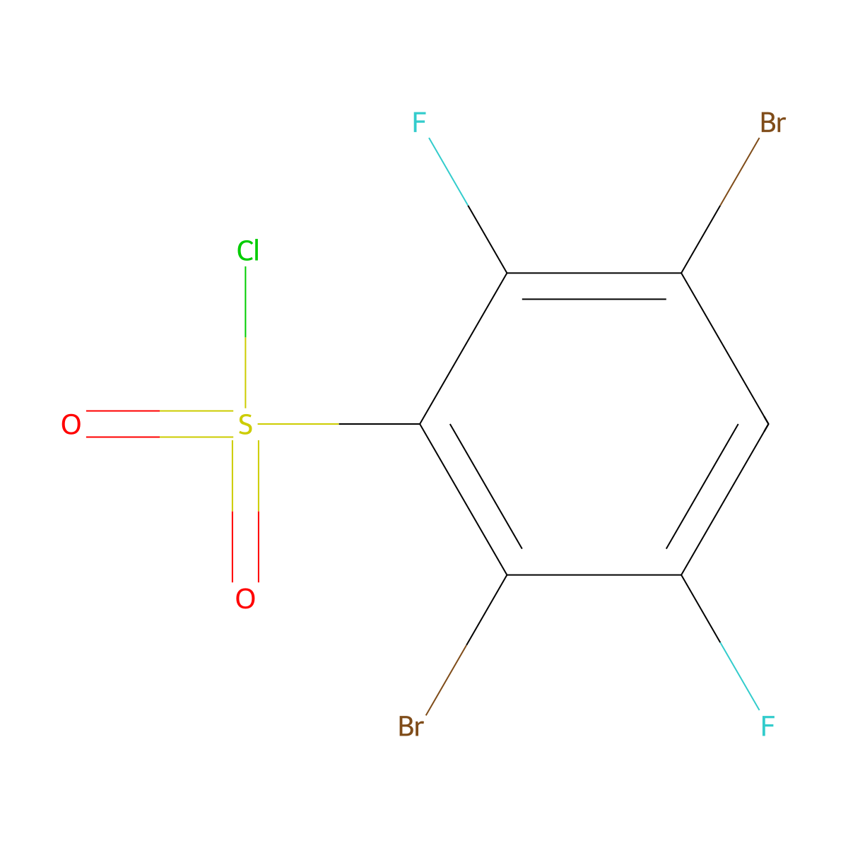 2,5-Dibromo-3,6-difluorobenzenesulfonyl chloride molecular structure, CAS 207853-66-5