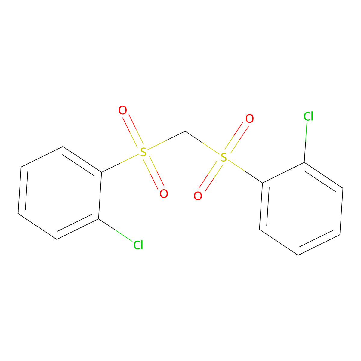 1-Chloro-2-({[(2-chlorophenyl)sulfonyl]methyl}sulfonyl)benzene molecular structure, CAS 207853-67-6