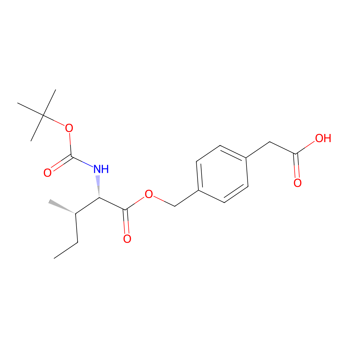 Boc-L-Ile-O-CH2-Ph-CH2-COOH molecular structure, CAS 207855-29-6
