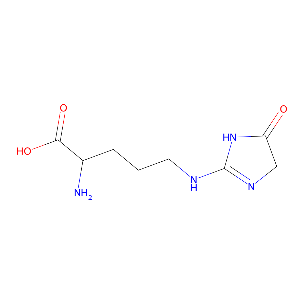 N5-(4,5-Dihydro-5-oxo-1H-imidazol-2-yl)-L-ornithine molecular structure, CAS 207856-23-3