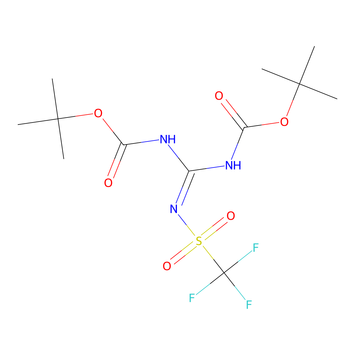 1,3-Di-Boc-2-(trifluoromethylsulfonyl)guanidine molecular structure, CAS 207857-15-6