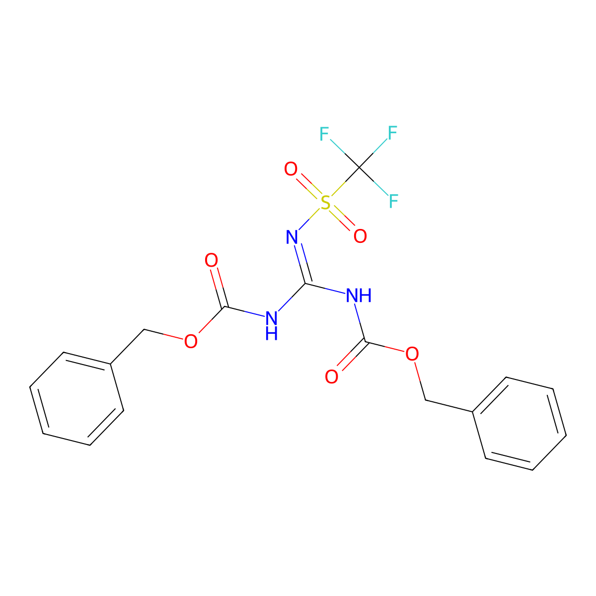 1,3-Di-Z-2-(trifluoromethylsulfonyl)guanidine molecular structure, CAS 207857-19-0