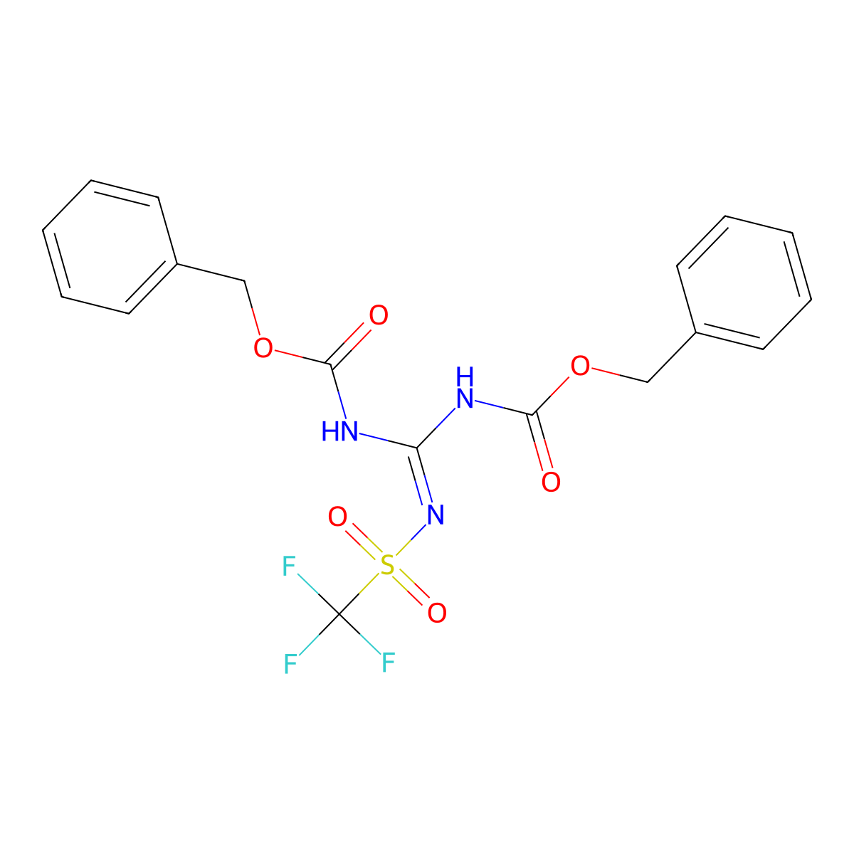 1,3-Di-Z-2-(trifluoromethylsulfonyl)guanidine molecular structure, CAS 207857-19-0