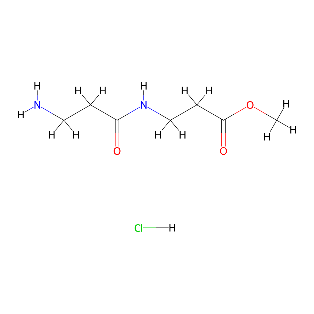 Methyl 3-(3-aminopropanamido)propanoate hydrochloride molecular structure, CAS 207857-24-7