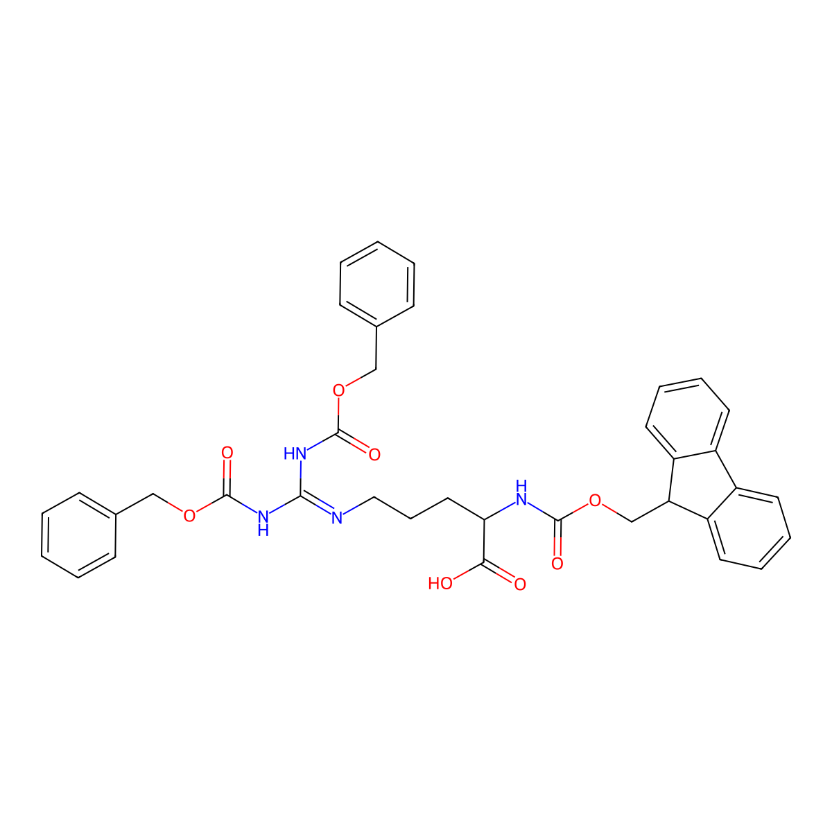 Fmoc-Arg(Z)2-OH molecular structure, CAS 207857-35-0