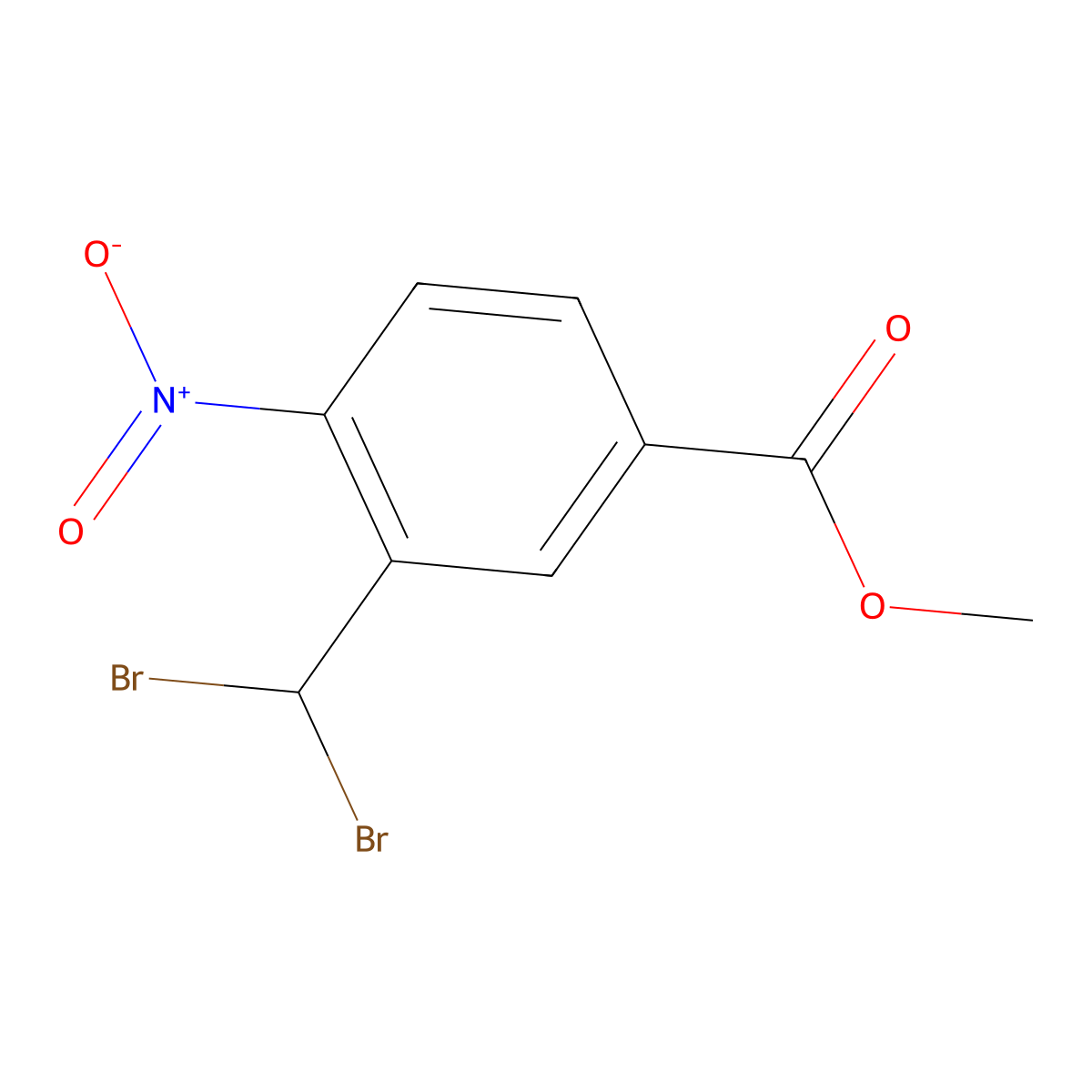Methyl 3-(dibromomethyl)-4-nitrobenzoate molecular structure, CAS 207862-97-3