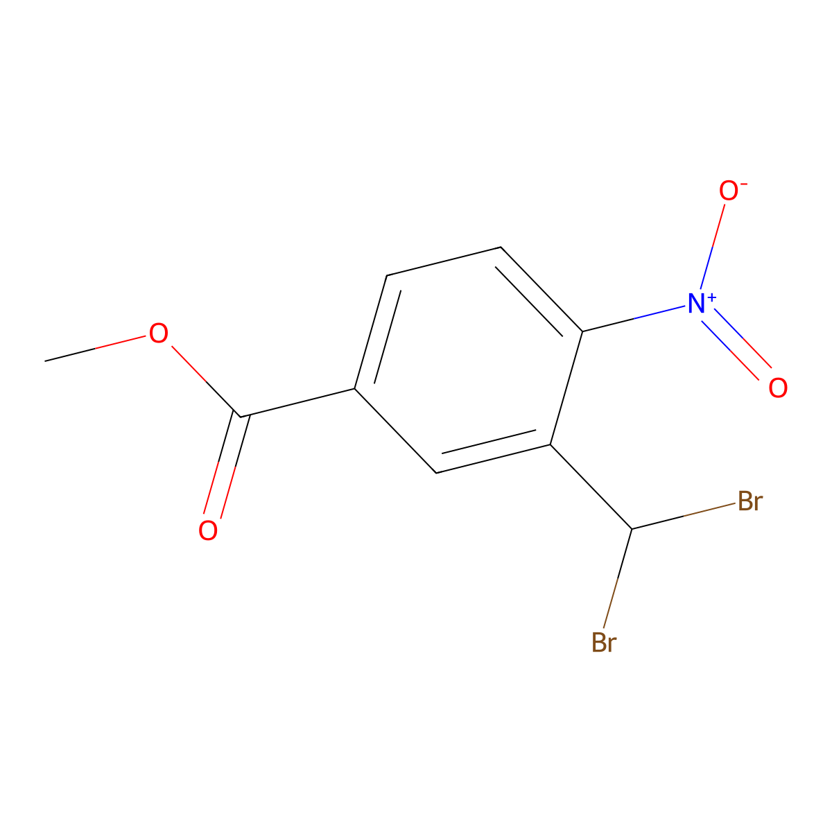 Methyl 3-(dibromomethyl)-4-nitrobenzoate molecular structure, CAS 207862-97-3