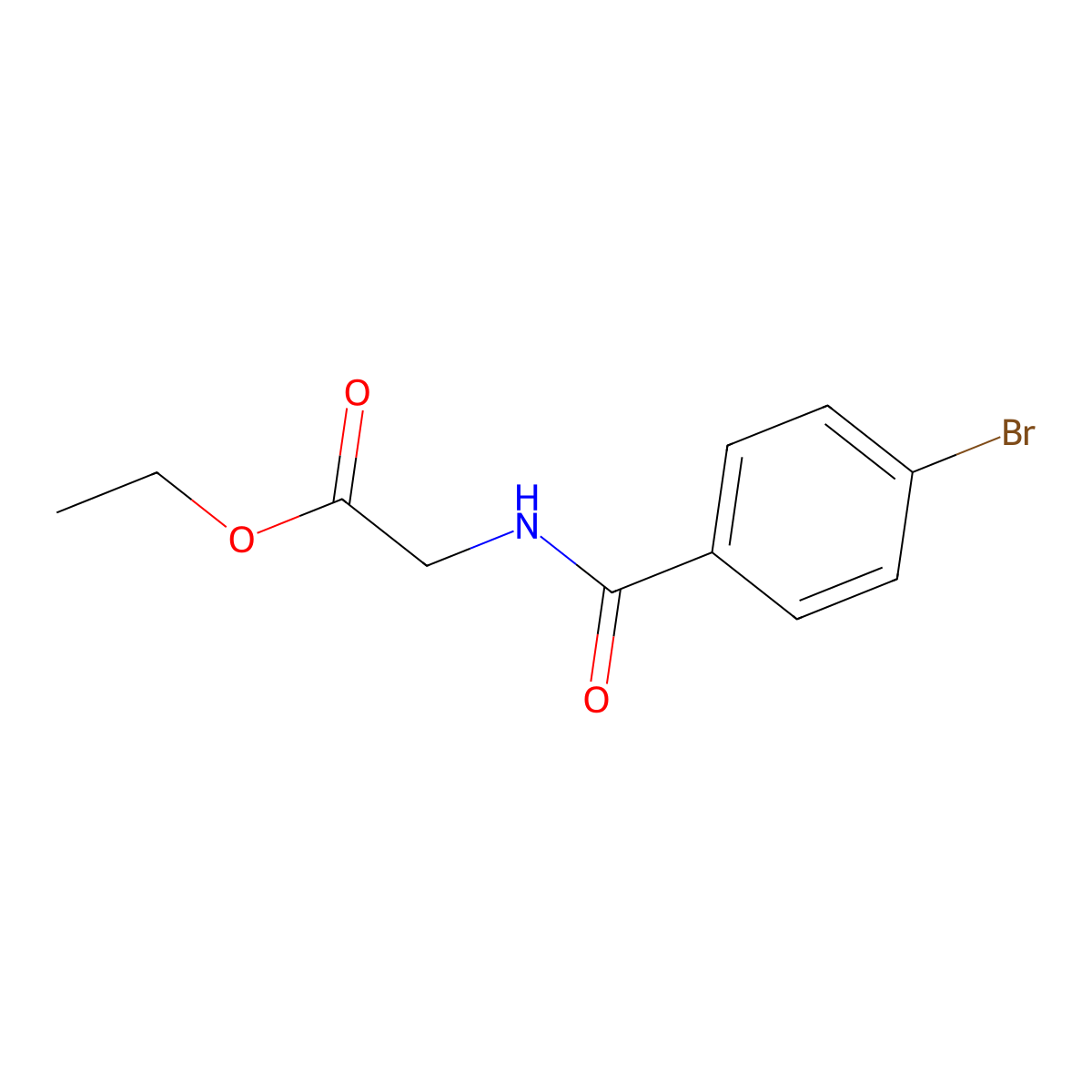 (4-Bromo-benzoylamino)-acetic acid ethyl ester molecular structure, CAS 207864-21-9