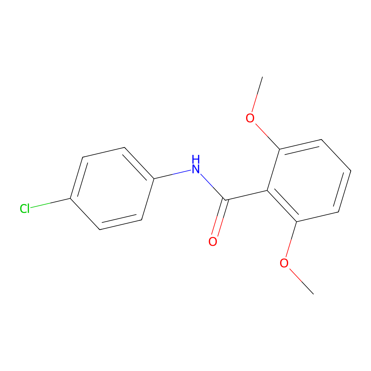N-(4-chlorophenyl)-2,6-dimethoxybenzamide molecular structure, CAS 20788-17-4