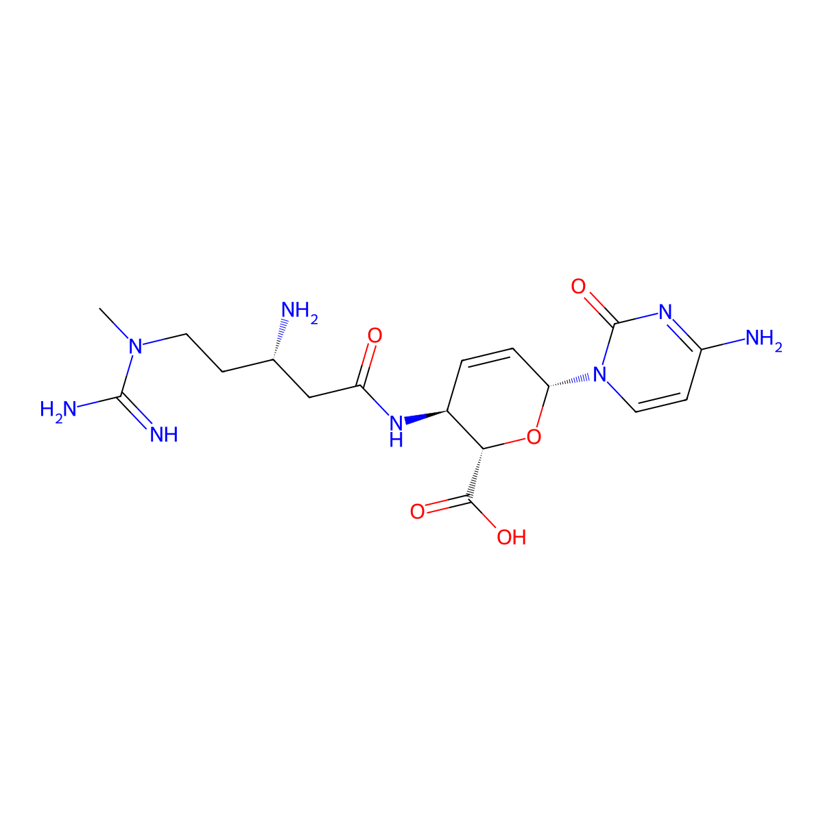 Blasticidin S molecular structure, CAS 2079-00-7