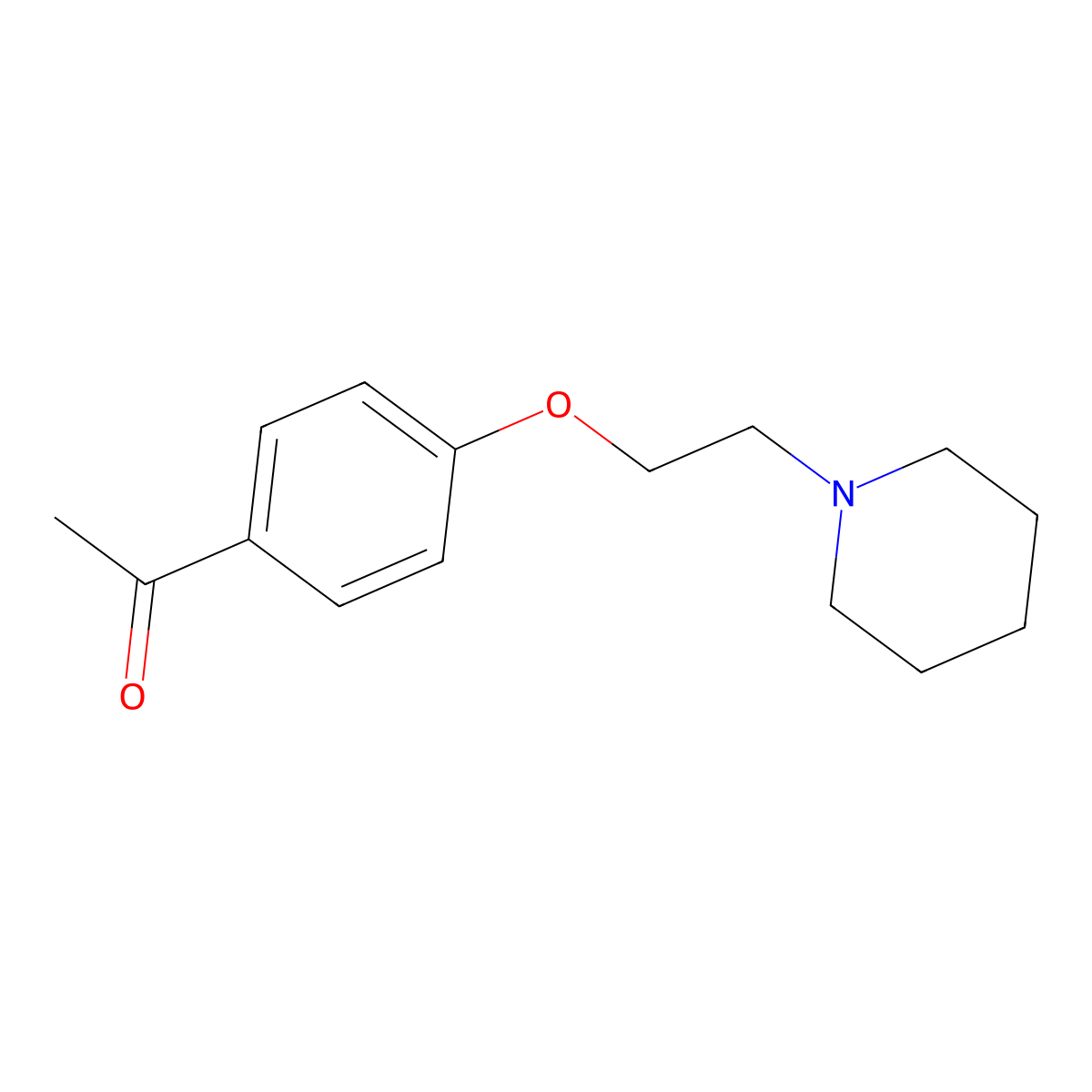 Acetophenone, 4'-(2-piperidinoethoxy)- molecular structure, CAS 2079-51-8