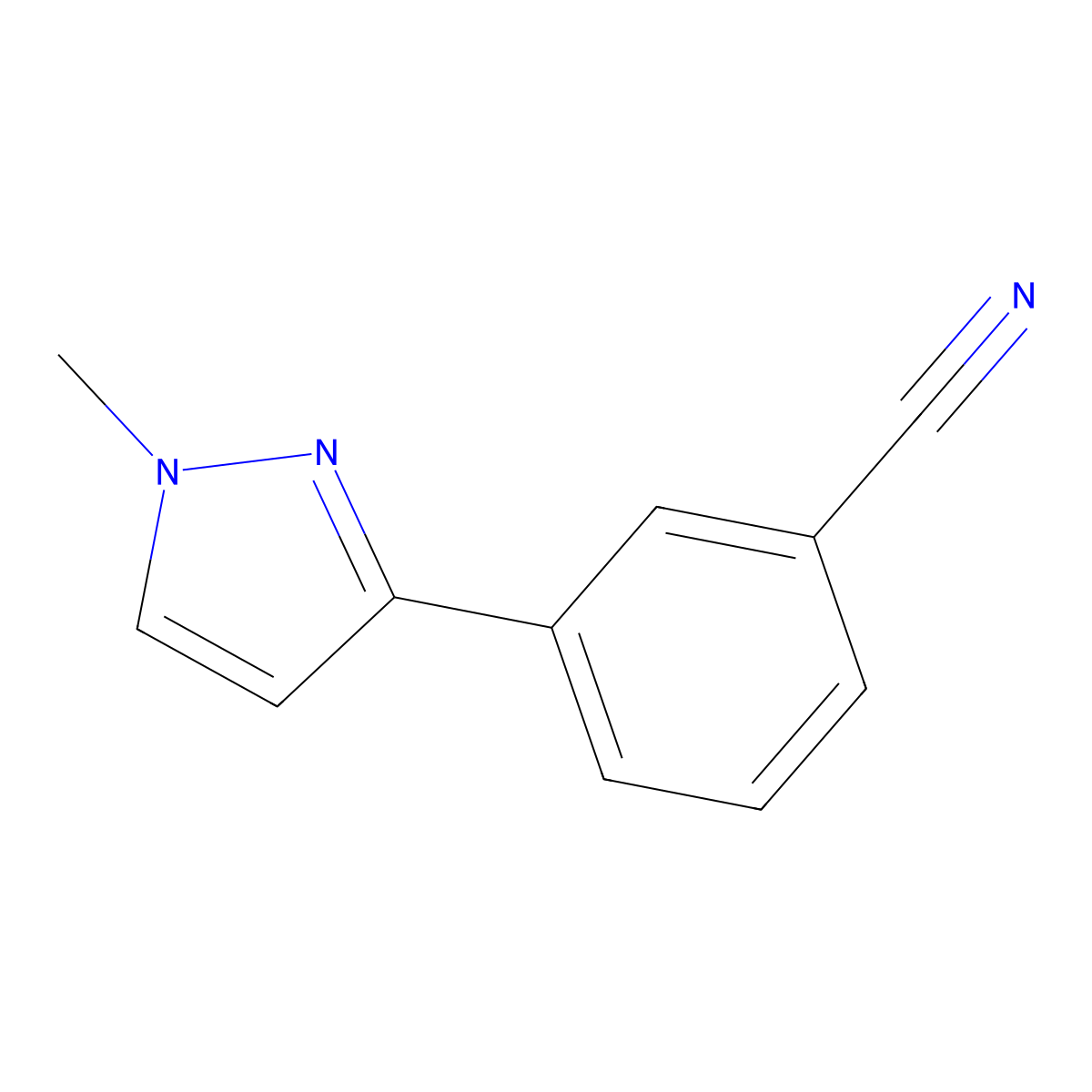 3-(1-Methyl-1H-pyrazol-3-yl)benzonitrile molecular structure, CAS 207909-05-5