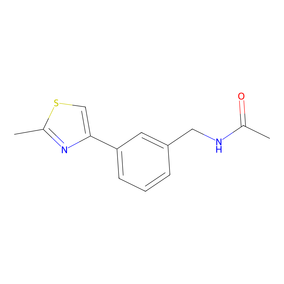 N-[[3-(2-Methyl-4-thiazolyl)phenyl]methyl]acetamide molecular structure, CAS 207909-07-7