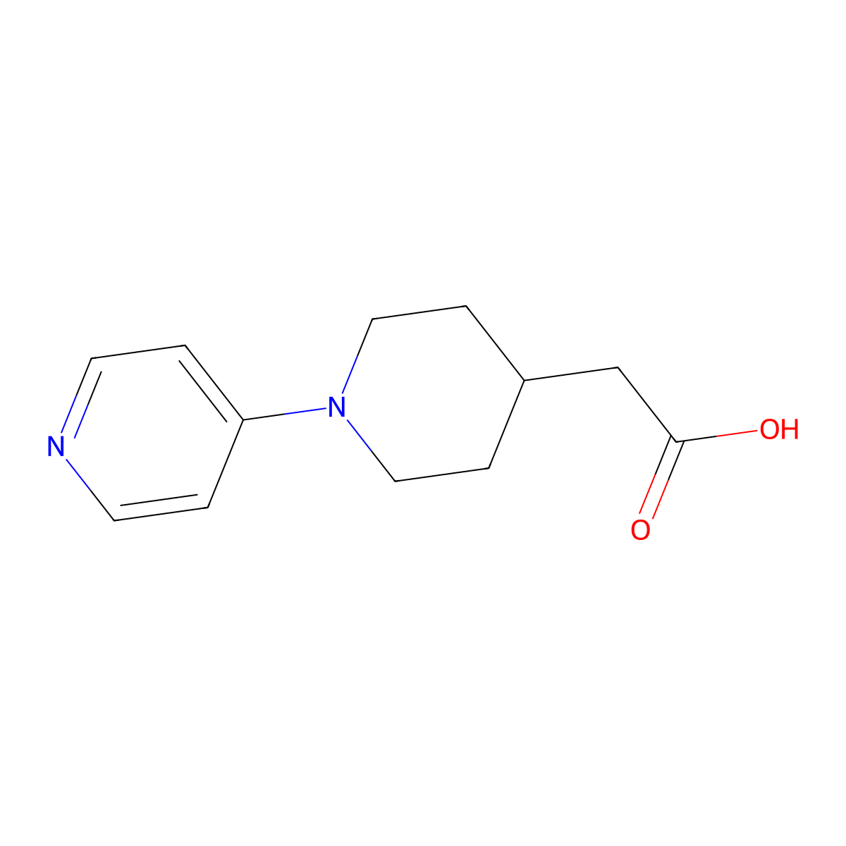 2-[1-(Pyridin-4yl)piperidin-4-yl]acetic acid molecular structure, CAS 207914-88-3