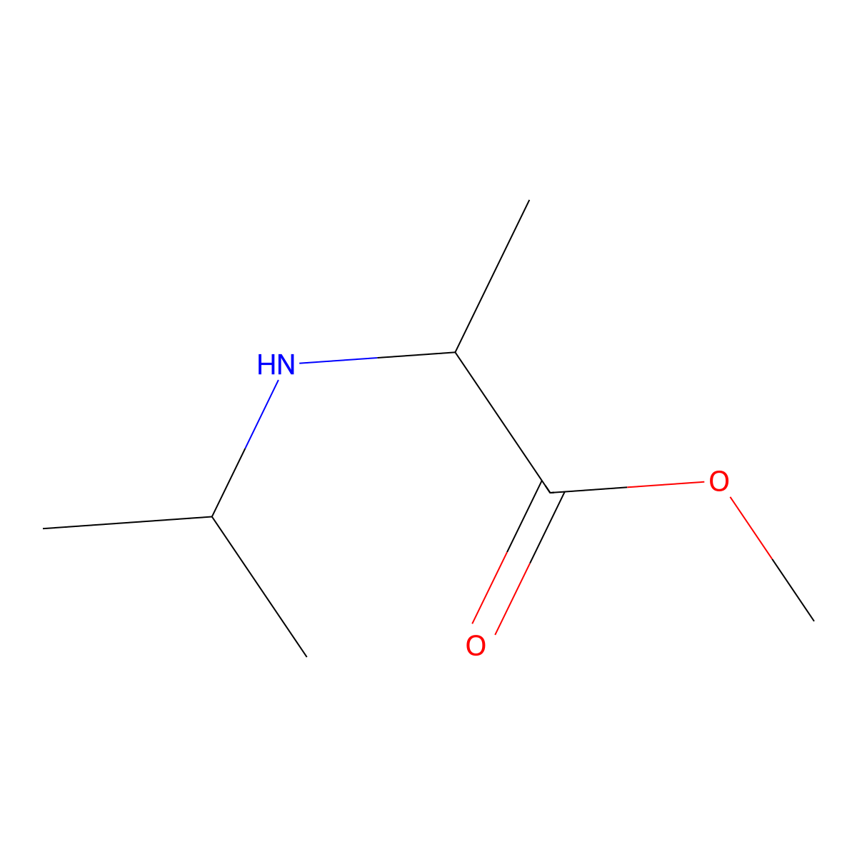 Methyl 2-[(propan-2-yl)amino]propanoate molecular structure, CAS 207916-92-5