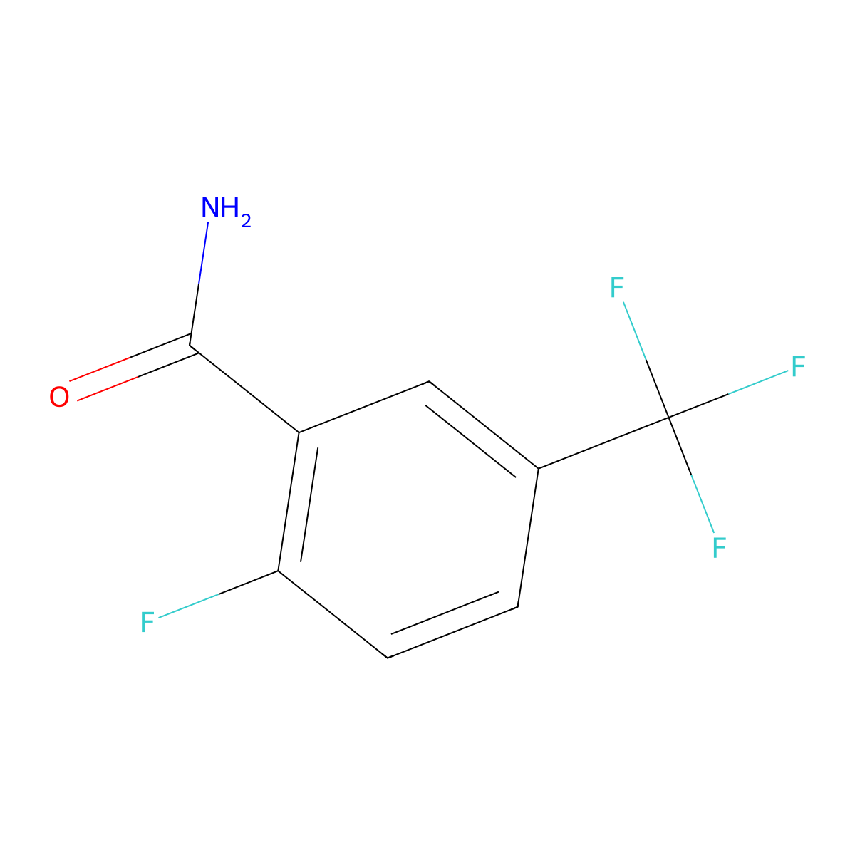 2-Fluoro-5-(trifluoromethyl)benzamide molecular structure, CAS 207919-05-9
