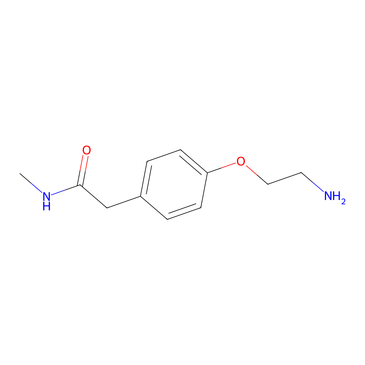 2-(4-(2-aminoethoxy)phenyl)-N-methylacetamide molecular structure, CAS 207922-76-7