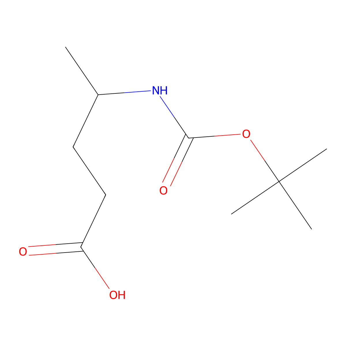 (4S)-4-(((tert-butoxy)carbonyl)amino)pentanoic acid molecular structure, CAS 207924-92-3