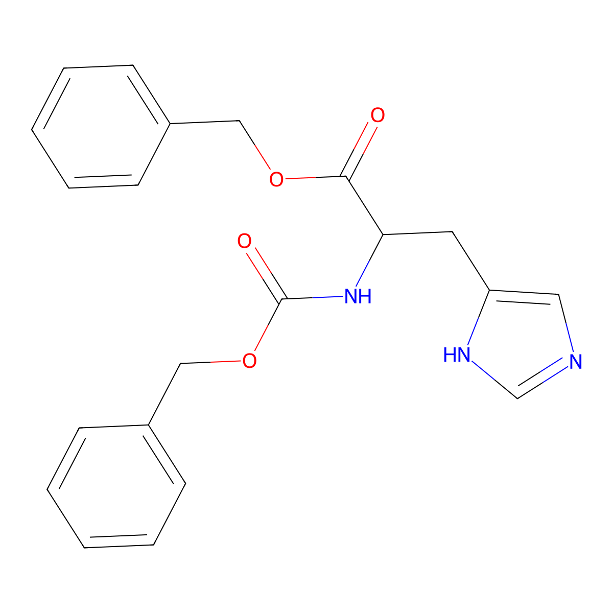 Z-L-histidine benzyl ester molecular structure, CAS 20794-07-4