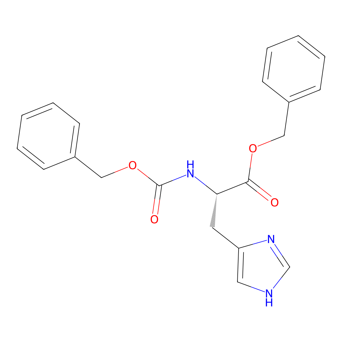 Z-L-histidine benzyl ester molecular structure, CAS 20794-07-4