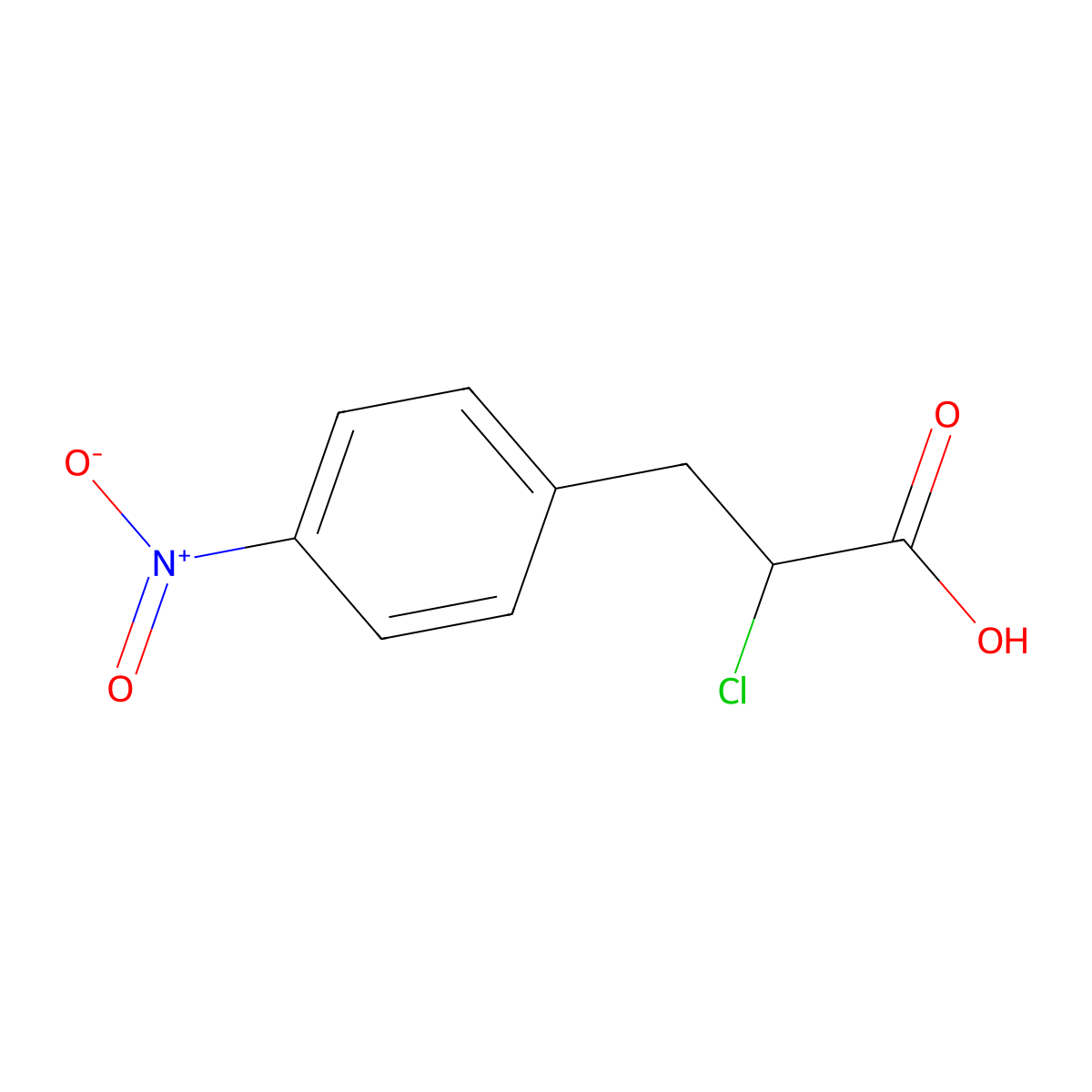 2-Chloro-3-(4-nitrophenyl)propanoic acid molecular structure, CAS 20797-42-6