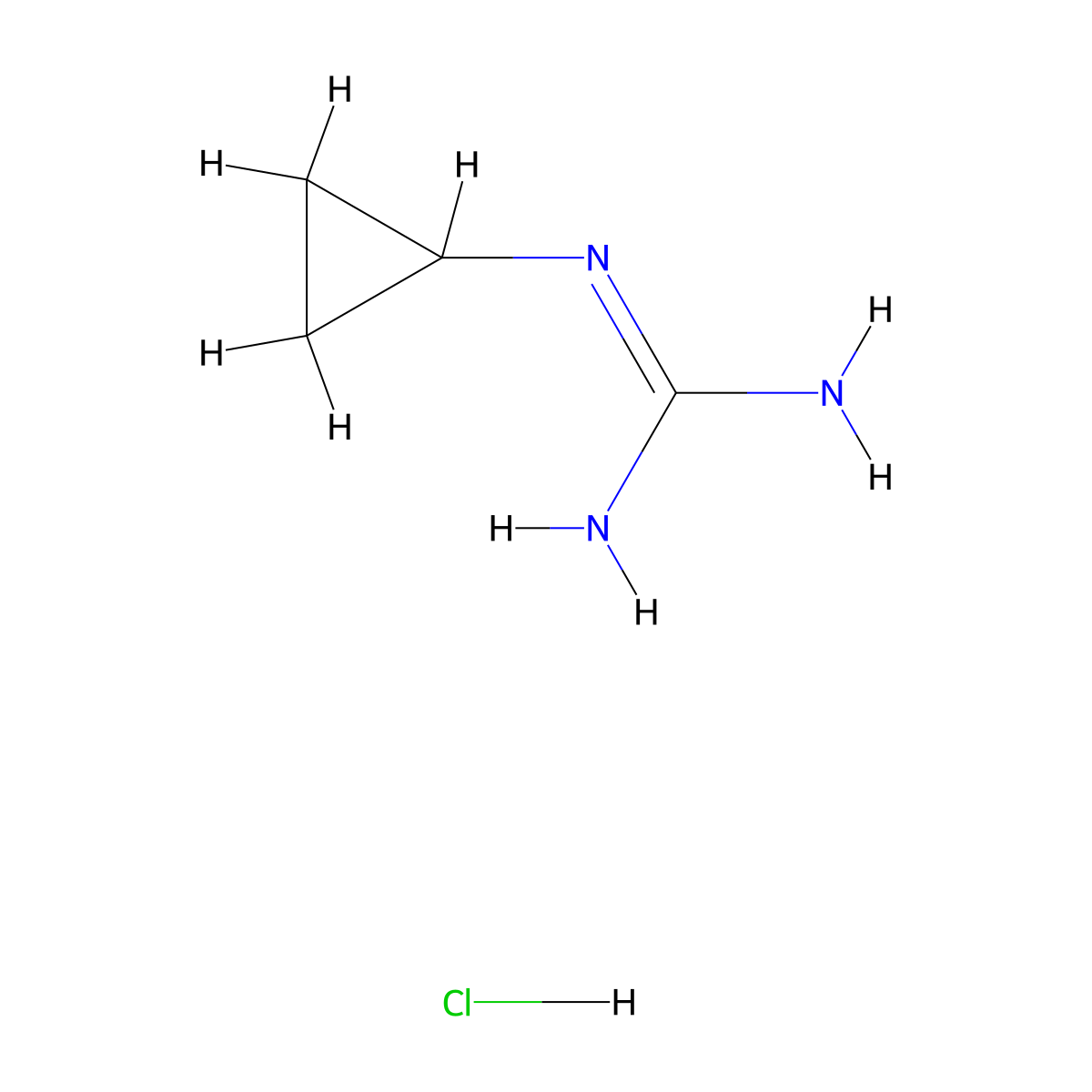 1-Cyclopropylguanidine hydrochloride molecular structure, CAS 207974-05-8