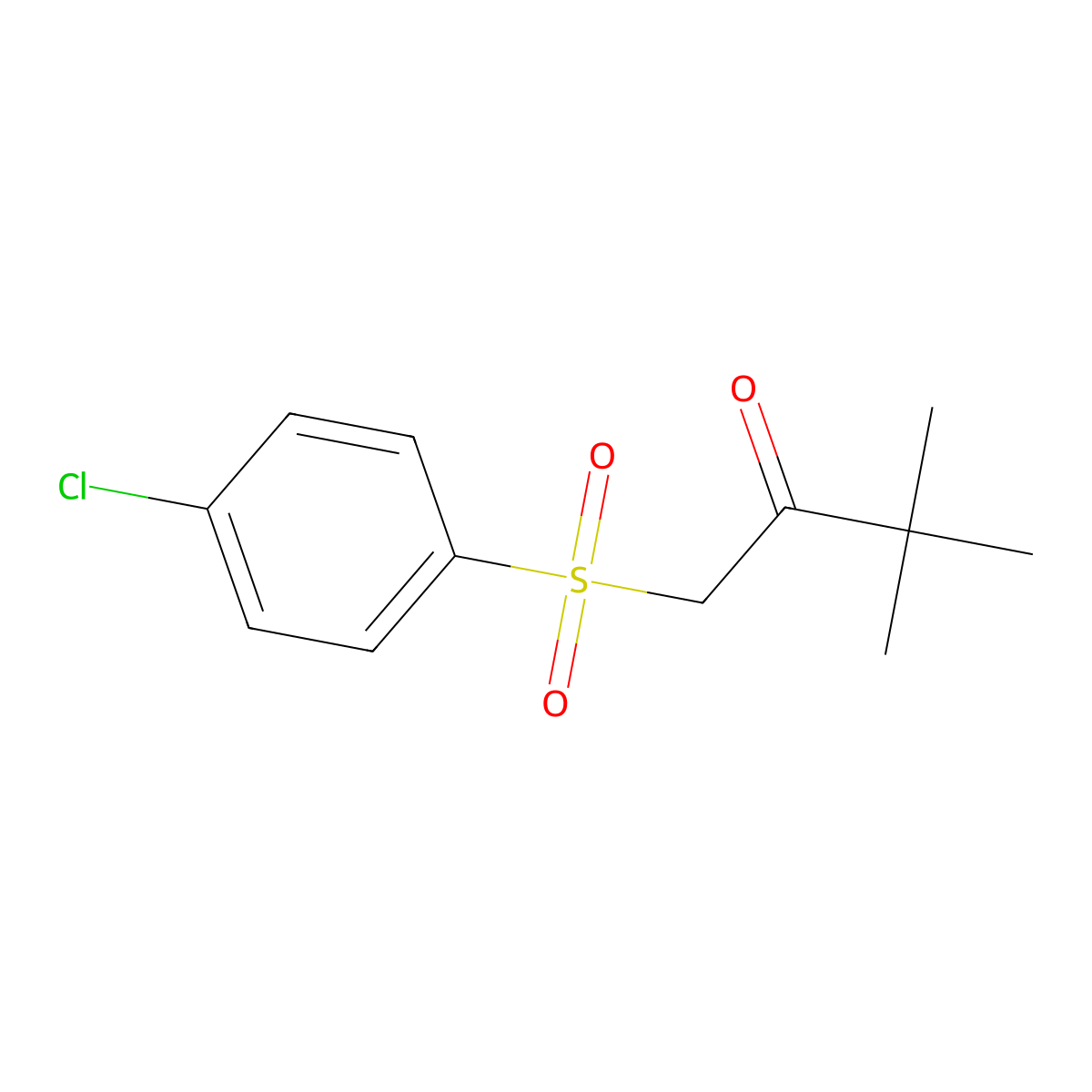2-Butanone, 1-((4-chlorophenyl)sulfonyl)-3,3-dimethyl- molecular structure, CAS 207974-06-9