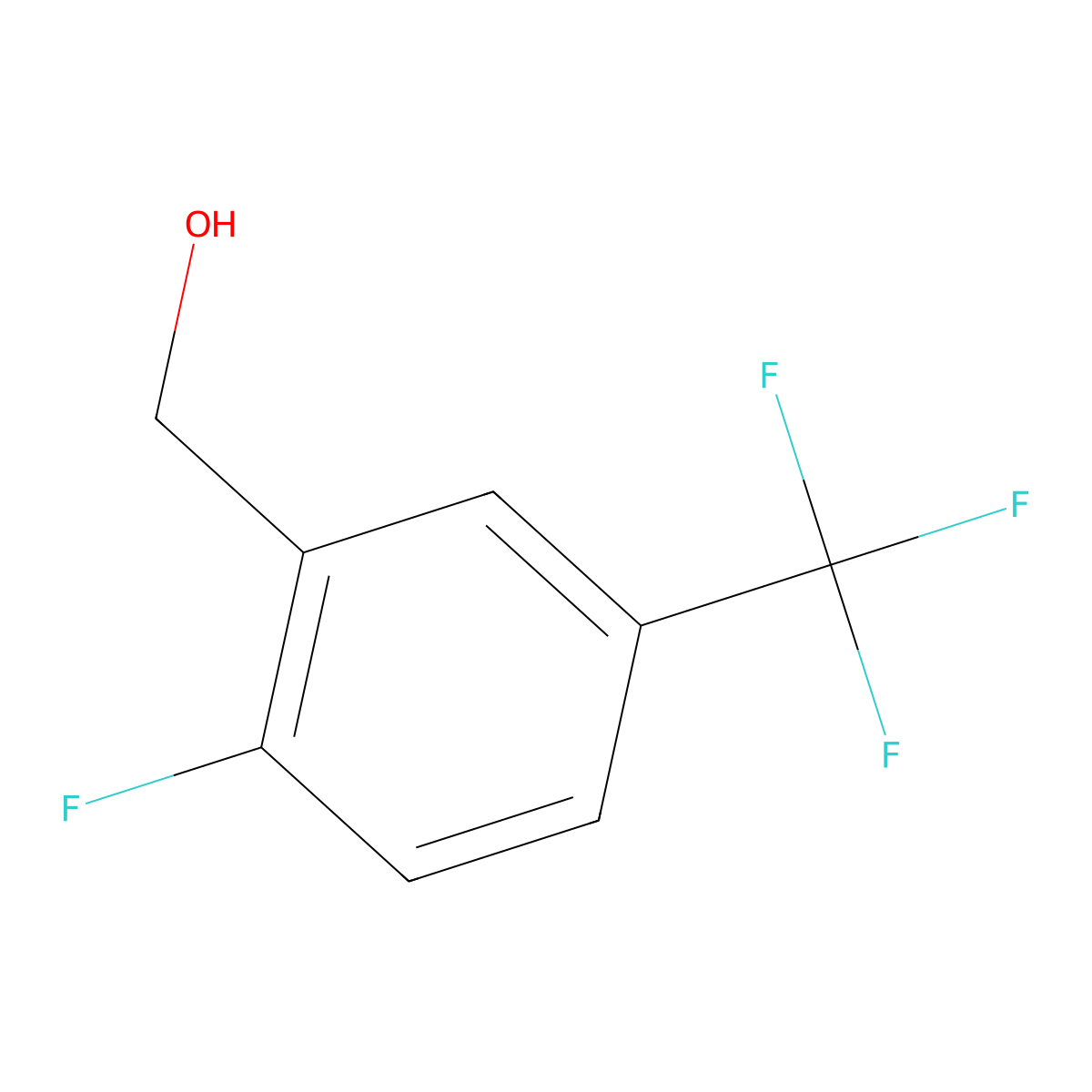 2-Fluoro-5-(trifluoromethyl)benzyl alcohol molecular structure, CAS 207974-09-2