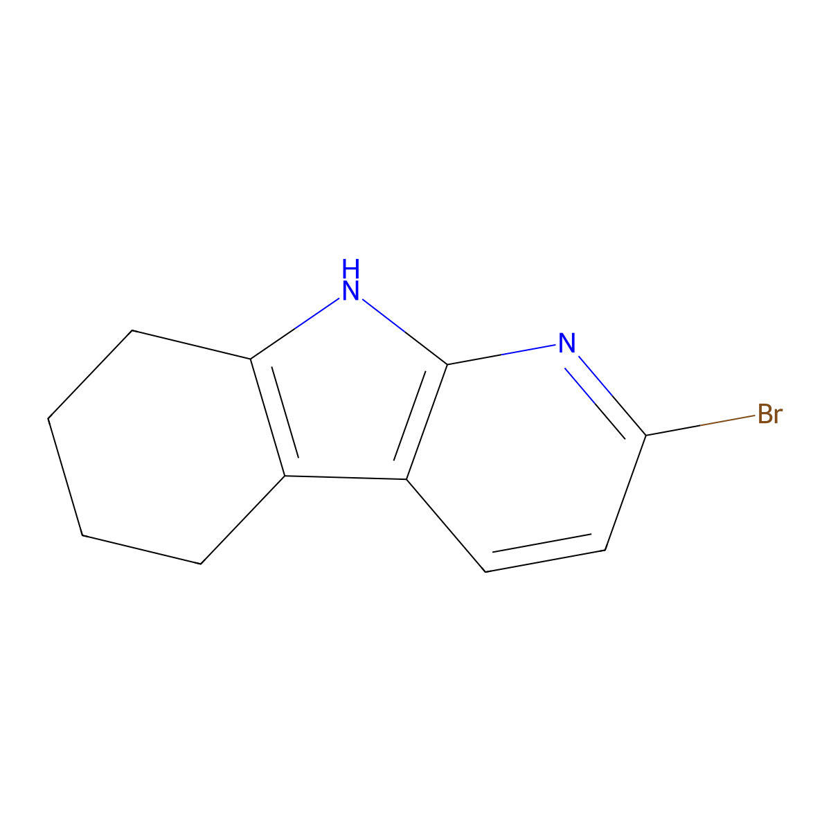 2-bromo-6,7,8,9-tetrahydro-5H-pyrido[2,3-b]indole molecular structure, CAS 20798-17-8