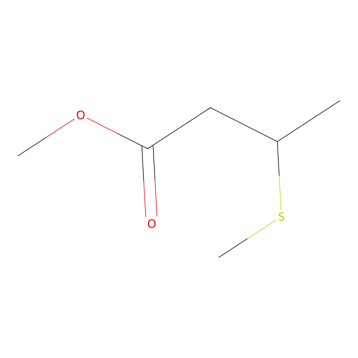 Methyl 3-(methylthio)butanoate molecular structure, CAS 207983-28-6