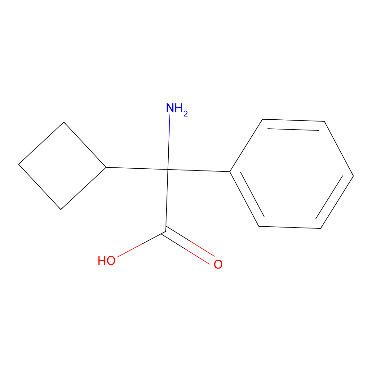 2-Amino-2-cyclobutyl-2-phenylacetic acid molecular structure, CAS 207986-28-5