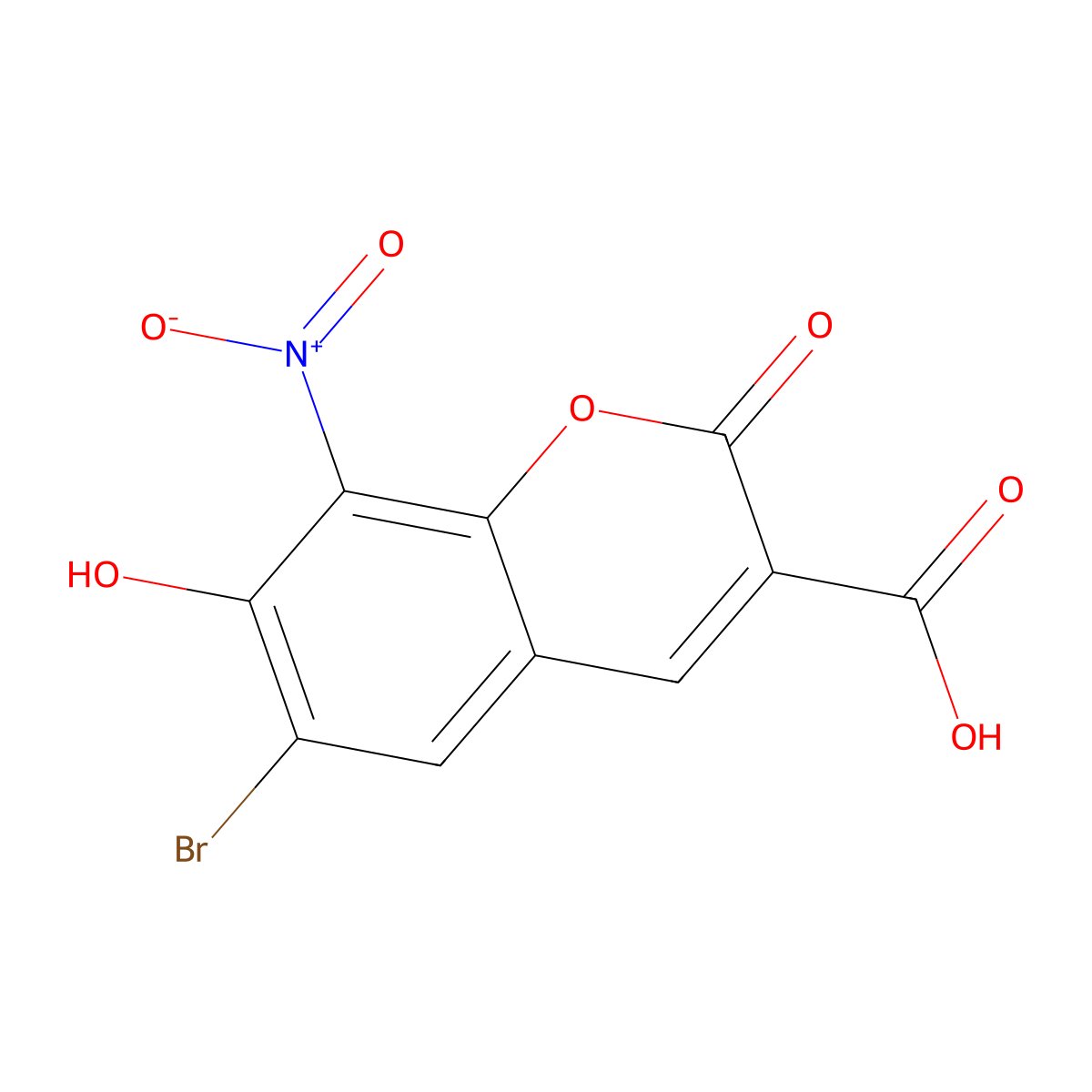 6-Bromo-7-hydroxy-8-nitro-2-oxo-2H-chromene-3-carboxylic acid molecular structure, CAS 2079885-74-6
