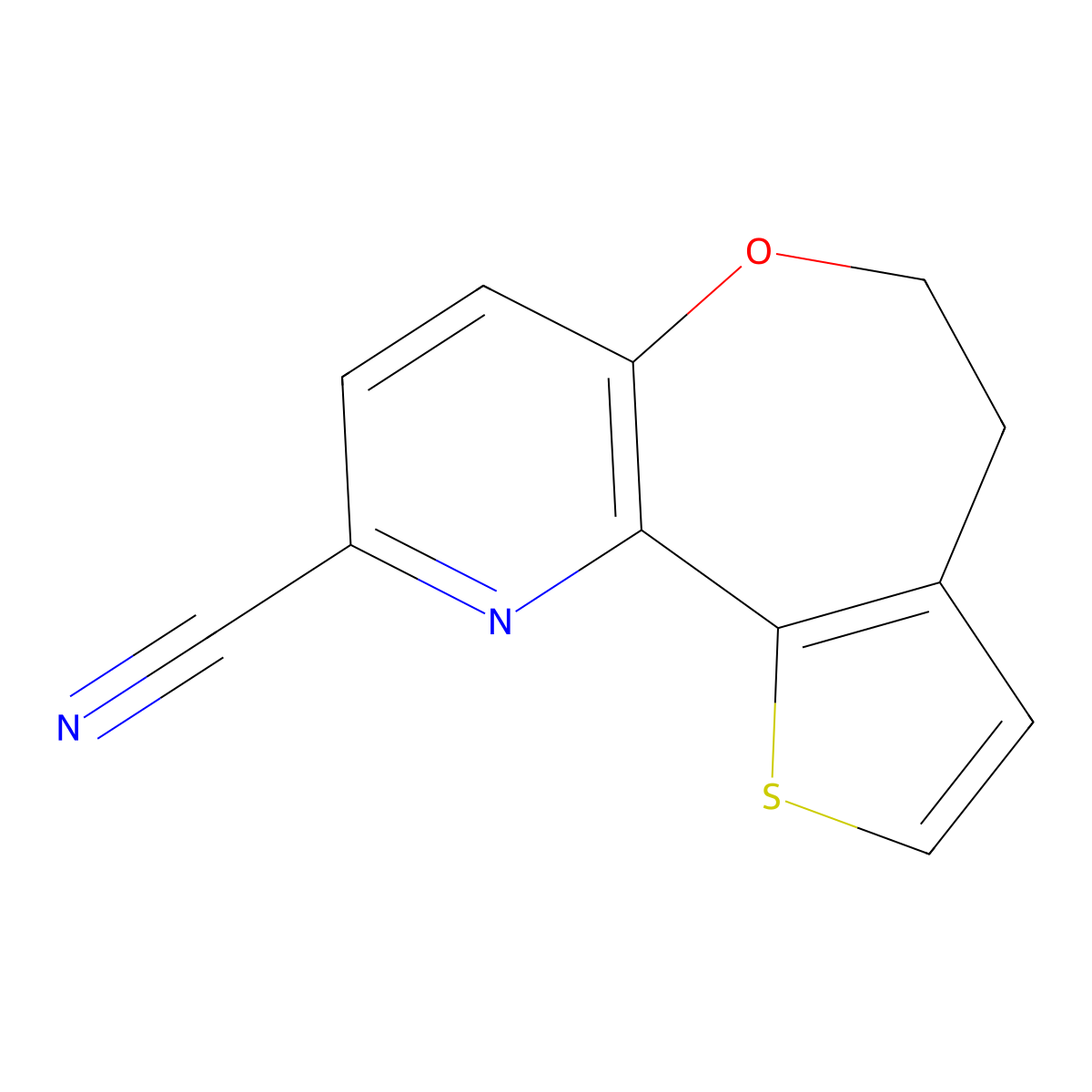 6,7-Dihydrothieno[2',3':4,5]oxepino[3,2-B]pyridine-2-carbonitrile molecular structure, CAS 2079886-92-1