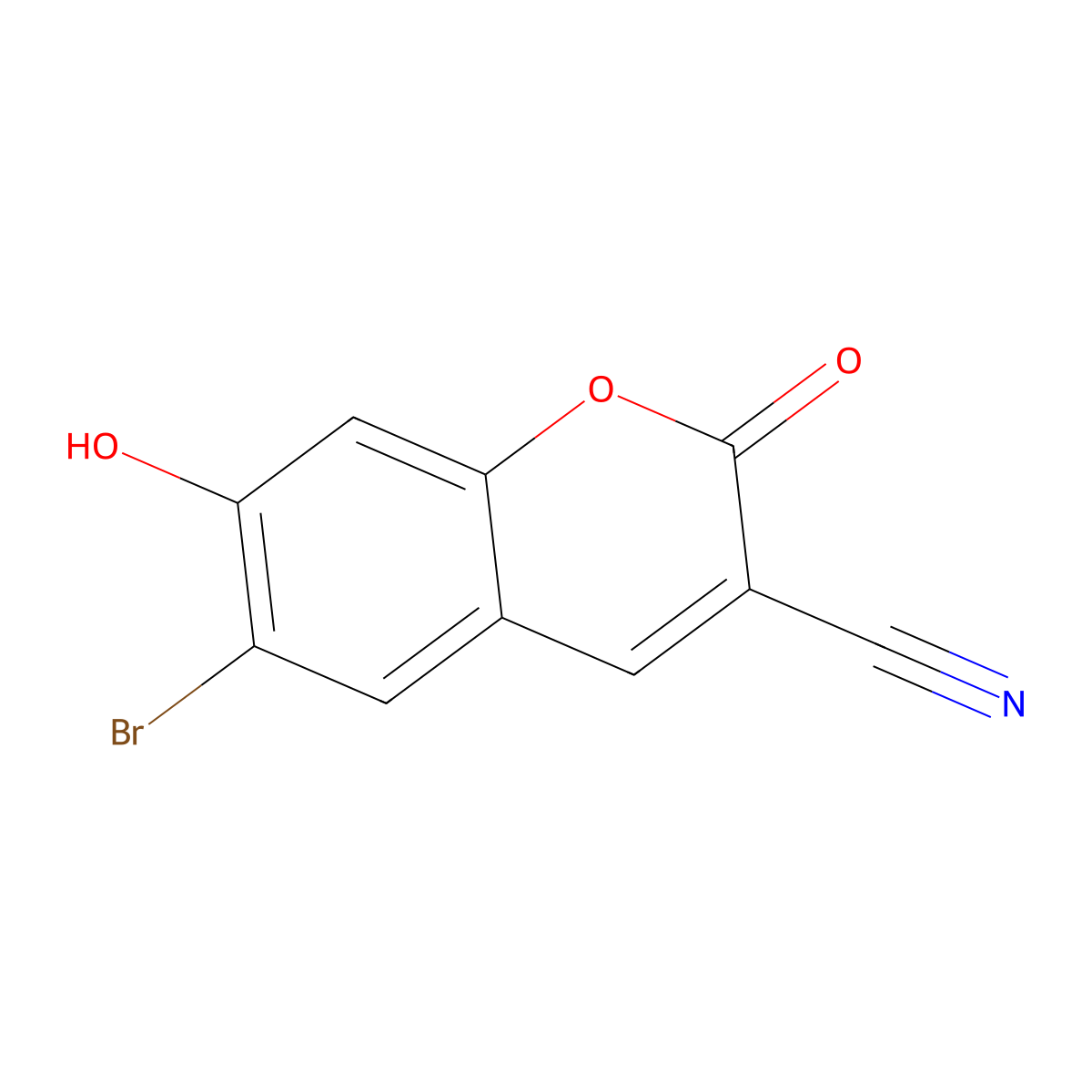 6-Bromo-7-hydroxy-2-oxo-2H-chromene-3-carbonitrile molecular structure, CAS 2079886-99-8
