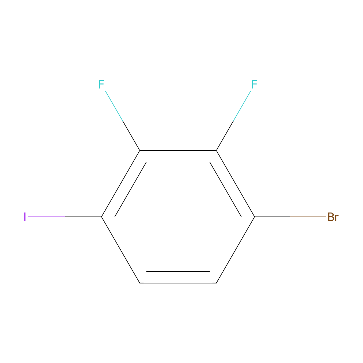 4-Bromo-2,3-difluoroiodobenzene molecular structure, CAS 207989-04-6