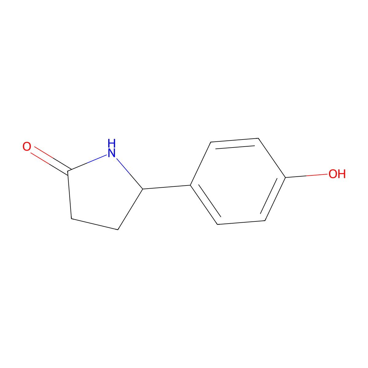 5-(4-Hydroxyphenyl)pyrrolidin-2-one molecular structure, CAS 207989-87-5