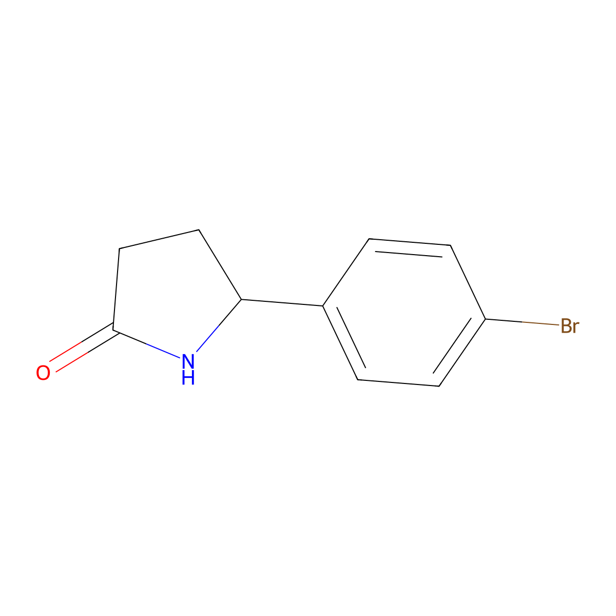 5-(4-Bromophenyl)pyrrolidin-2-one molecular structure, CAS 207989-90-0