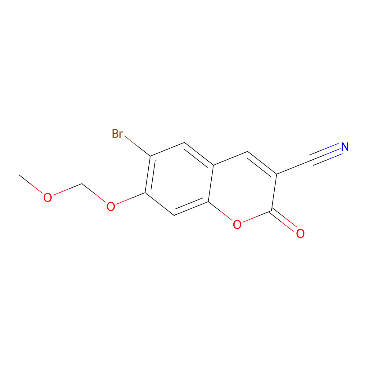 6-Bromo-7-(methoxymethoxy)-2-oxo-2H-chromene-3-carbonitrile molecular structure, CAS 2079892-05-8