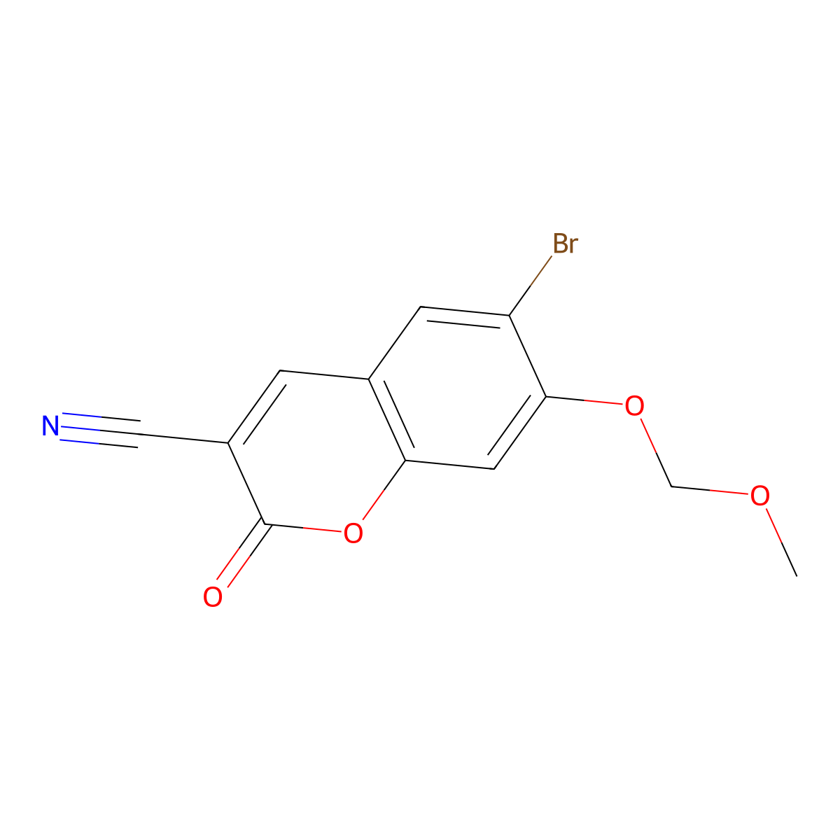 6-Bromo-7-(methoxymethoxy)-2-oxo-2H-chromene-3-carbonitrile molecular structure, CAS 2079892-05-8