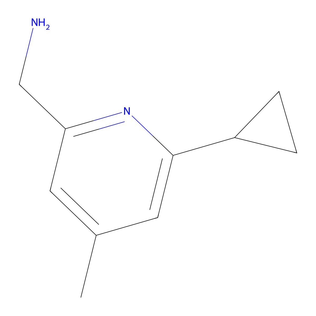 (6-Cyclopropyl-4-methylpyridin-2-YL)methanamine molecular structure, CAS 2079925-61-2