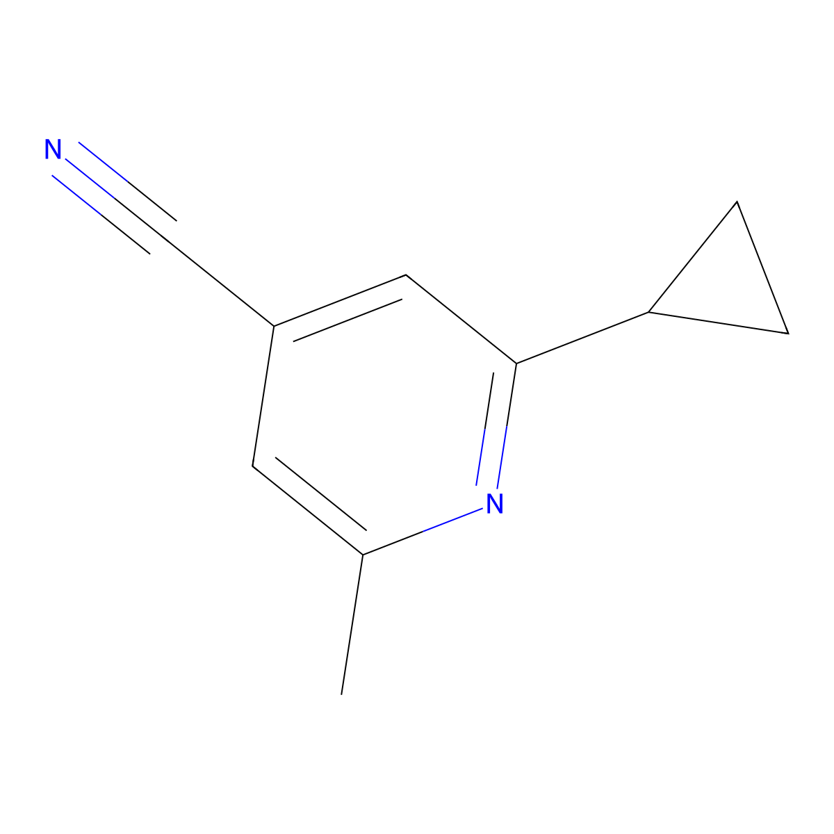 2-Cyclopropyl-6-methylisonicotinonitrile molecular structure, CAS 2079925-65-6